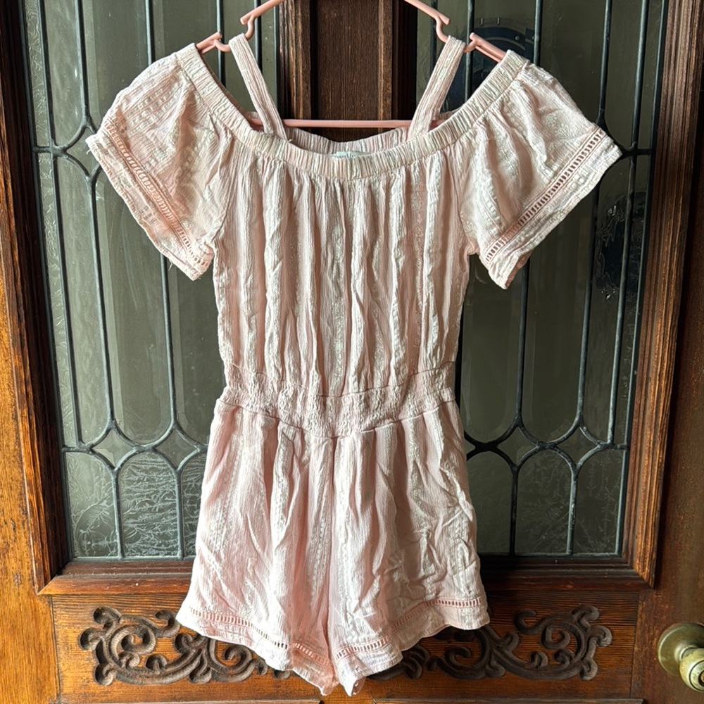 Pink Off-Shoulder Romper